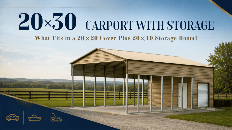 20x30 Carport with storage