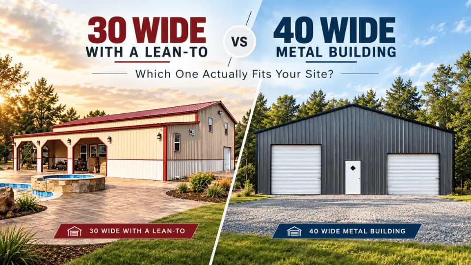 30 wide with lean to vs 40 wide building