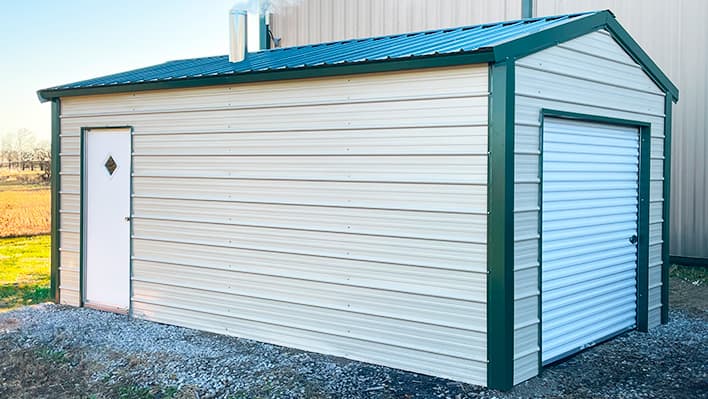 12x20x8 A-Frame Shed — 12'W x 20'L metal building from Get Carports