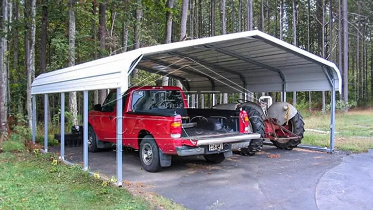 12x21x7 Regular Style Carport — 12'W x 21'L metal building from Get Carports