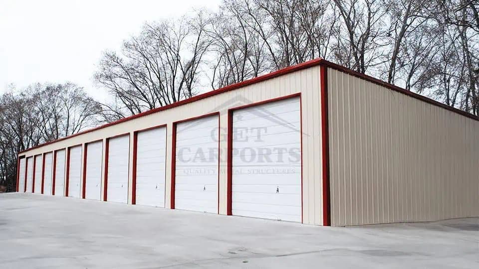 18x120x12 Storage Building — 18'W x 120'L metal building from Get Carports