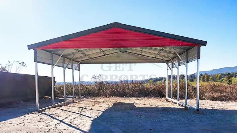18x20x7 Vertical Carport — 18'W x 20'L metal building from Get Carports