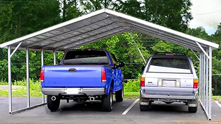 18x26x7 A-Frame Horizontal Two Car Carport — 18'W x 26'L metal building from Get Carports