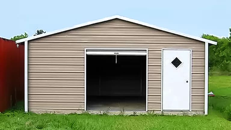 18x26x8 Single Car Garage — 18'W x 26'L metal building from Get Carports