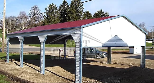 18x30x7 Side Entry Carport — 18'W x 30'L metal building from Get Carports