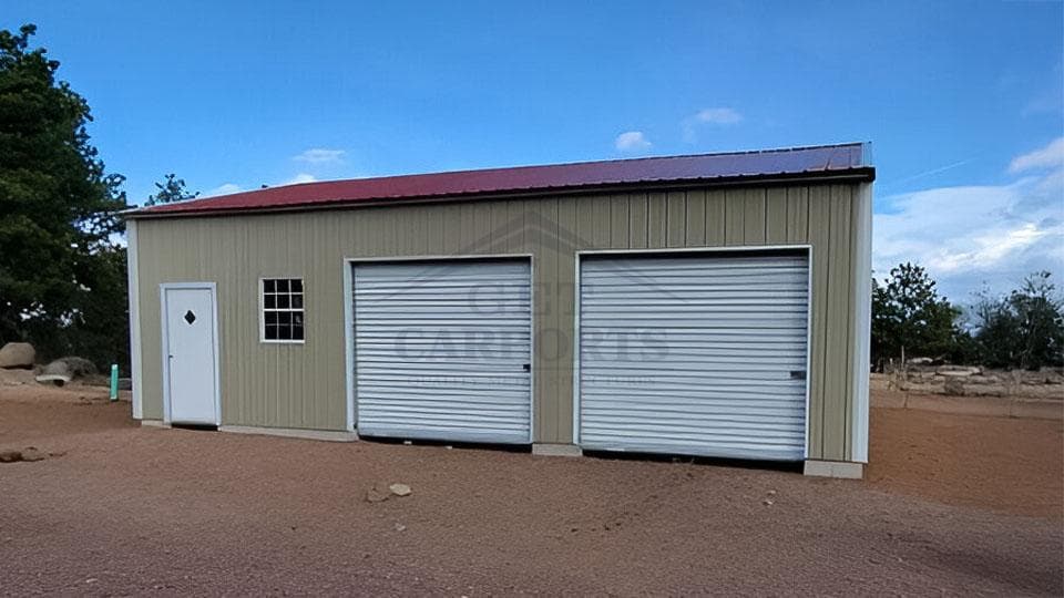 18x30x9 Side Entry Garage — 18'W x 30'L metal building from Get Carports