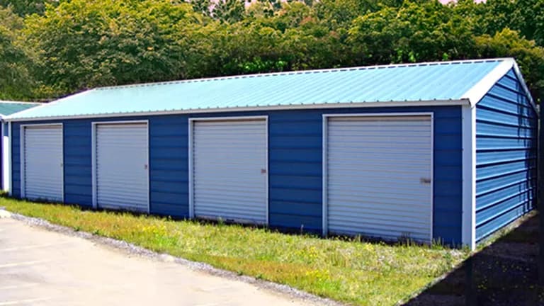 18x50x11 A-Frame Vertical Roof Storage Unit — 18'W x 50'L metal building from Get Carports