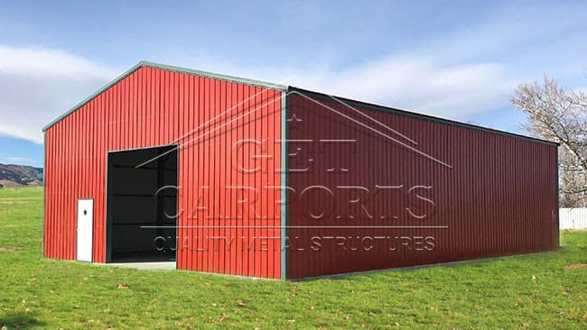 40x60x16 All Vertical Clear Span Commercial Metal Building — 40'W x 60'L metal building from Get Carports