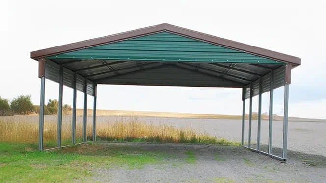 20x20x7 A-Frame Two Car Carport — 20'W x 20'L metal building from Get Carports