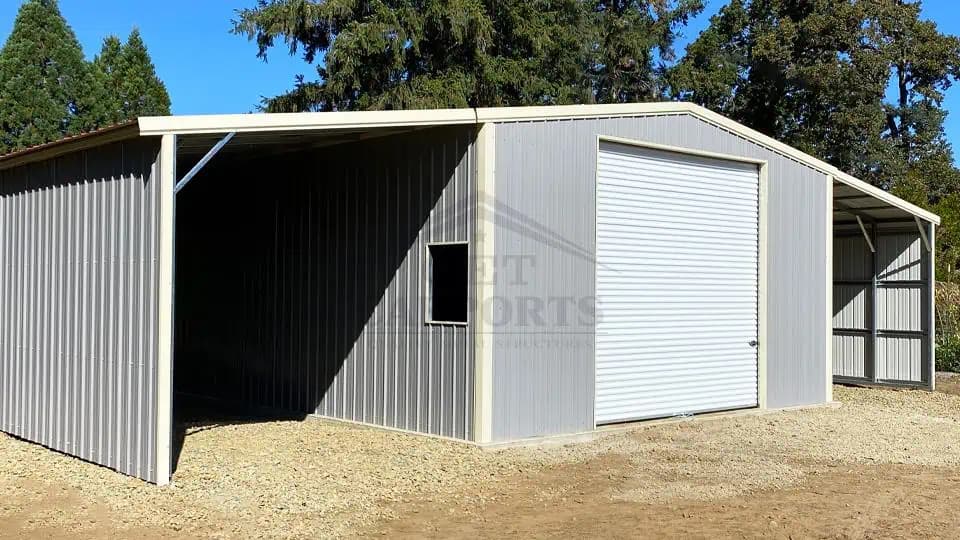 20x20x8 Straight Roof Barn — 20'W x 20'L metal building from Get Carports