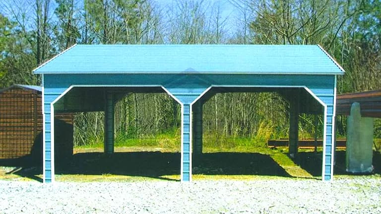 20x20x7 Side Entry Two Car Carport — 20'W x 20'L metal building from Get Carports