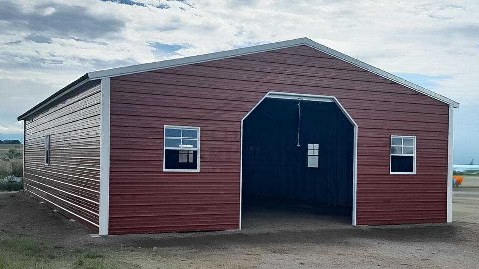 22x25x8 Vertical Garage — 22'W x 25'L metal building from Get Carports