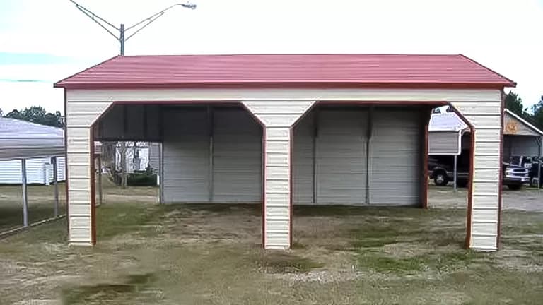 24x26x8 Side Entry Two Car Carport — 24'W x 26'L metal building from Get Carports