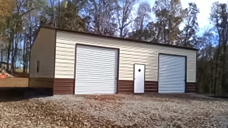 24x30x12 Two Car Garage — 24'W x 30'L metal building from Get Carports