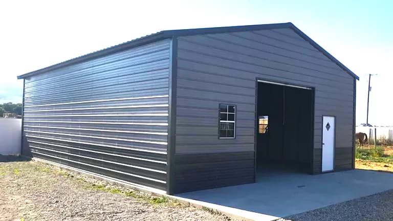 26x35x11 Vertical Roof Garage — 26'W x 35'L metal building from Get Carports