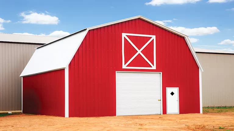 30x30x10 Gambrel Barn — 30'W x 30'L metal building from Get Carports