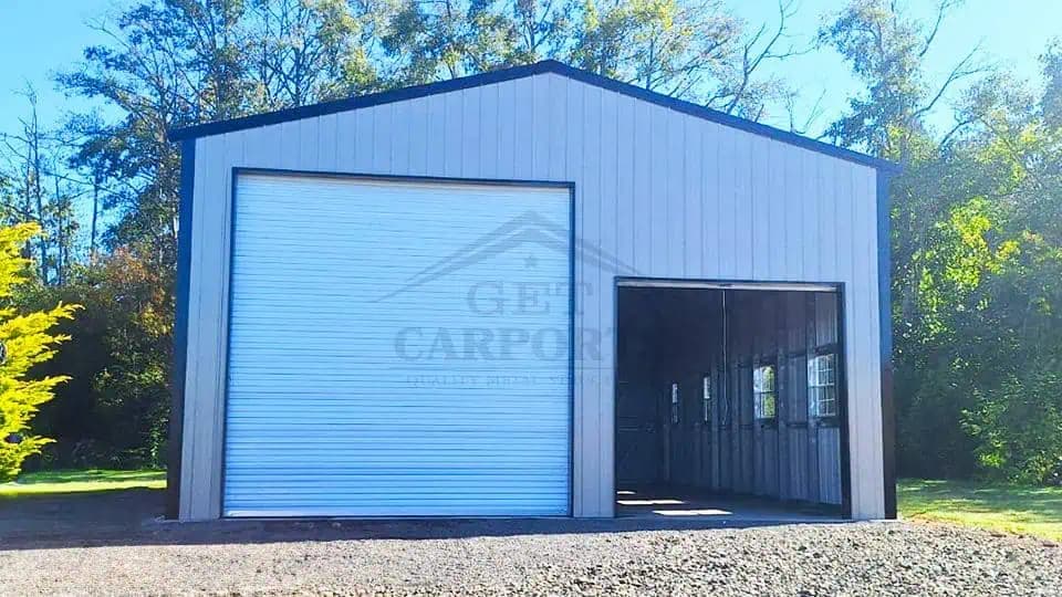 30x35x15 Vertical Roof Garage — 30'W x 35'L metal building from Get Carports