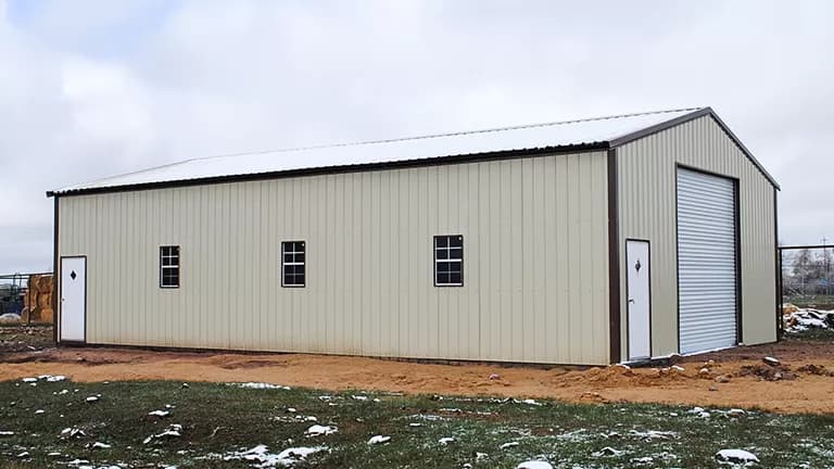 30x40x13 Metal Garage — 30'W x 40'L metal building from Get Carports