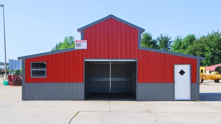 32x30x12 A-frame Colonial Barn — 32'W x 30'L metal building from Get Carports