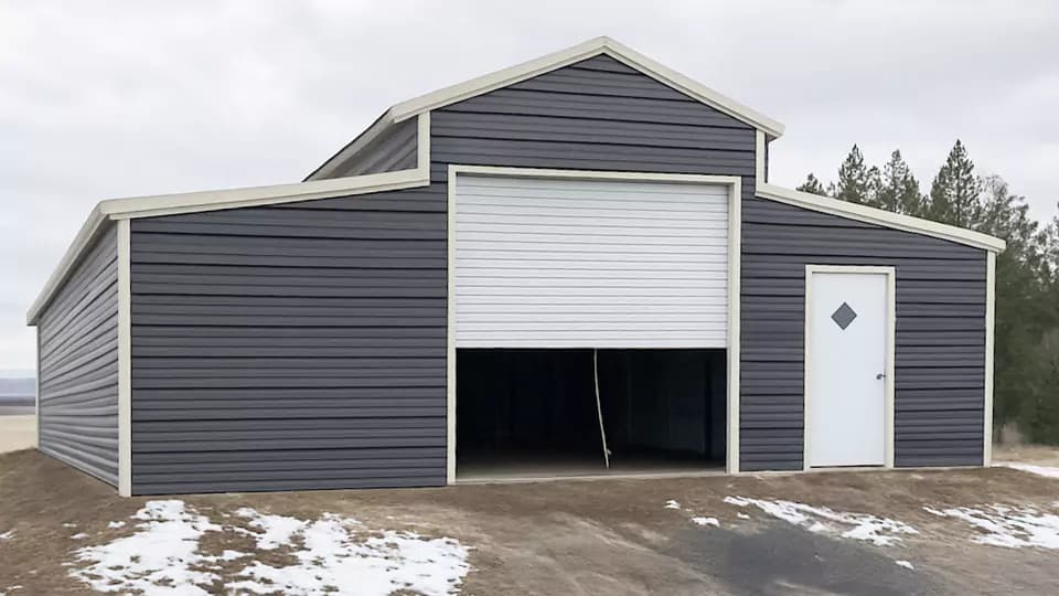 36x35x12 Raised Center Barn — 36'W x 35'L metal building from Get Carports