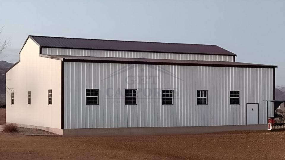 36x40x12 Raised Center Barn — 36'W x 40'L metal building from Get Carports