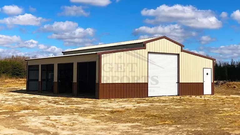 36x40x12/9 Colonial Barn — 36'W x 40'L metal building from Get Carports