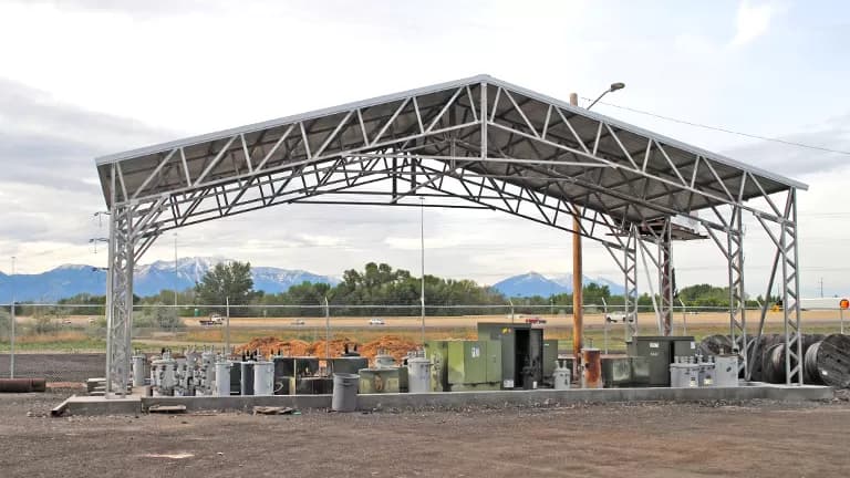 40x30x10 Web Truss Building — 40'W x 30'L metal building from Get Carports