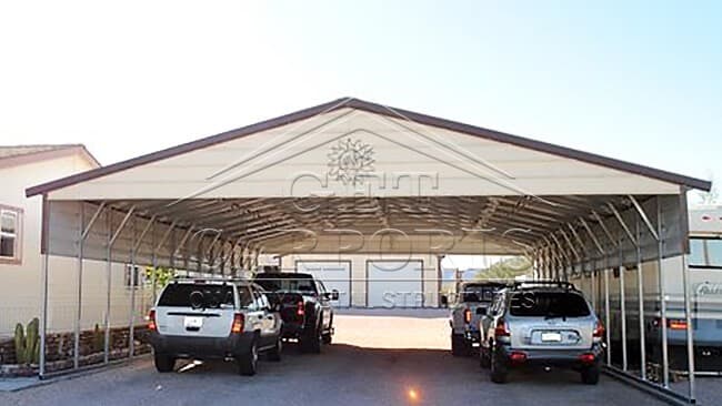 30x45x9 Vertical Roof Carport — 30'W x 45'L metal building from Get Carports