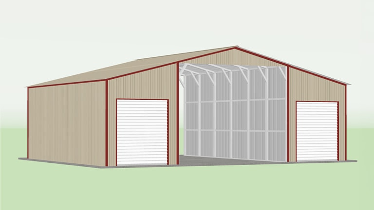 Metal Barns - 3D render